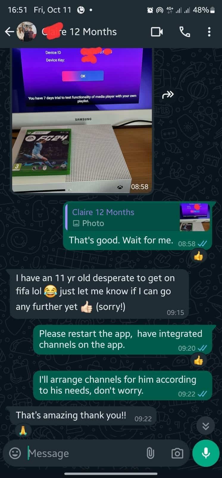 screen shot whatsapp client